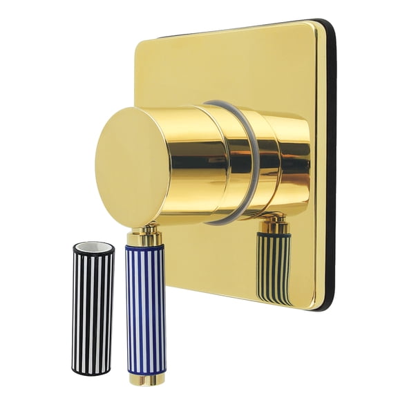 Kingston Brass KS3042KPS Verona Single-Handle Three-Way Diverter Valve with Square Trim Kit in Polished Brass