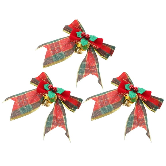 LOLIPPYY 3-Pack Holiday Spiral Bow Hair Clips with Festive Bells in Red for Christmas Decor and Craft