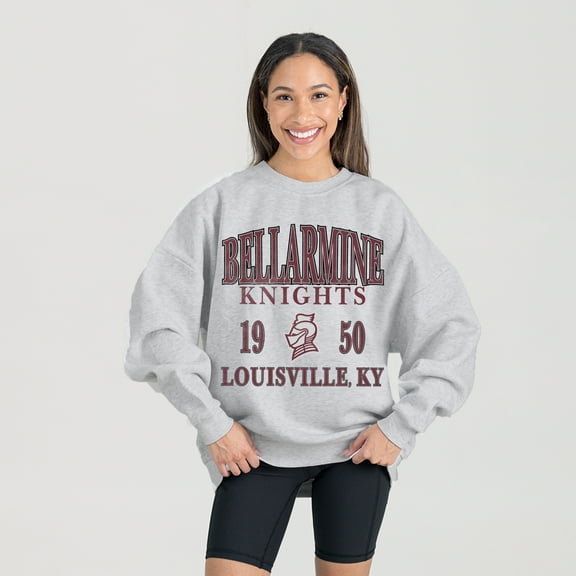 Women's Gameday Couture Ash Bellarmine Knights Premium Fleece Pullover Sweatshirt
