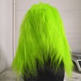 thumbnail image 2 of Disfraz de monstruo de pelo verde para Navidad, máscara con gorro rojo de Papá Noel, accesorios para fiesta de Halloween, máscara de cabeza completa de látex verde para adultos, 2 of 5