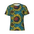 thumbnail image 4 of Vsdgher Sunflowers Print Men's Dry Fit Mesh Athletic Shirts Moisture Wicking Tennis T-Shirt Tops, 4 of 9