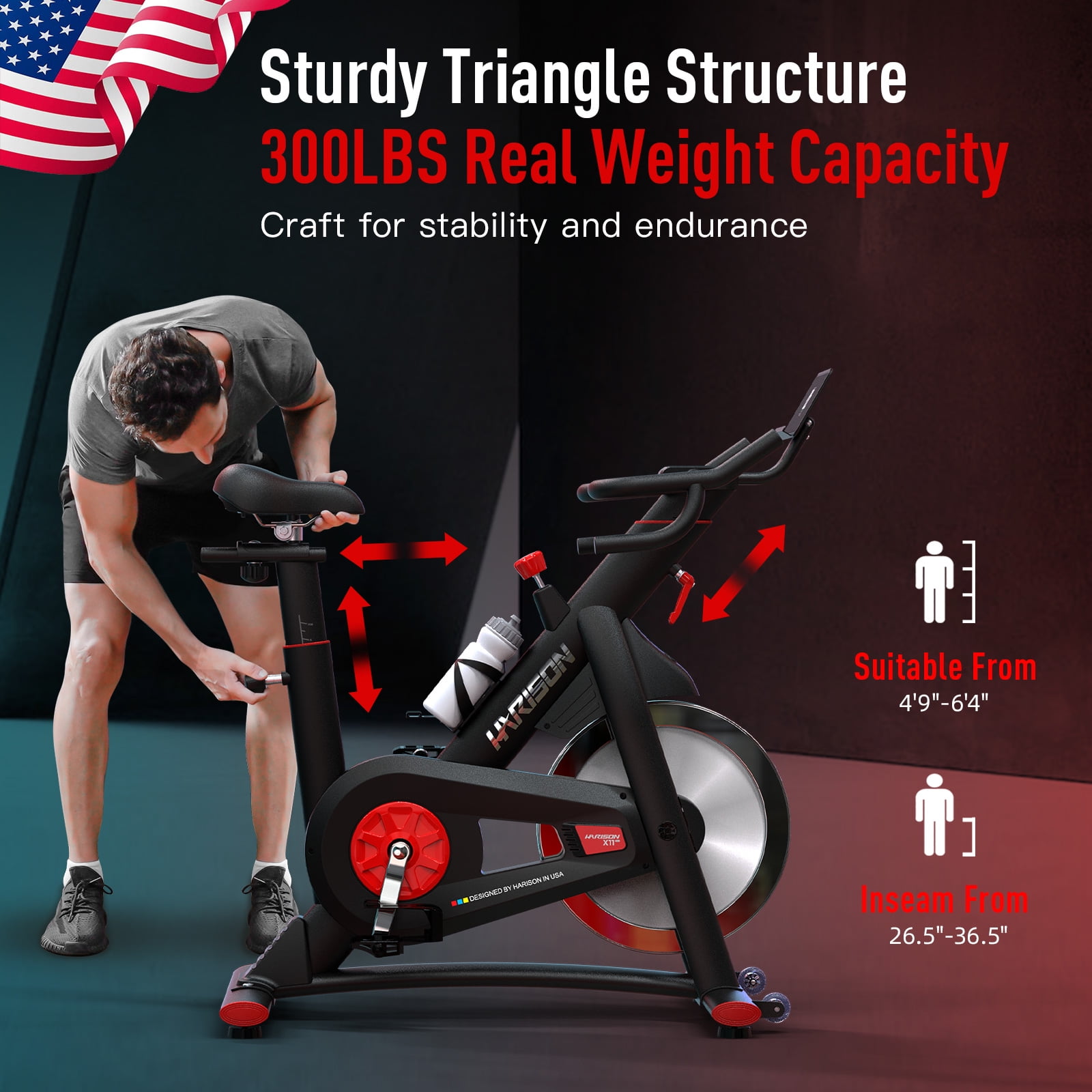 HARISON Magnetic Exercise Bike with Silent Infinite Resistance, 400lbs Capacity Indoor Cycling Bike with Bluetooth & Tablet Holder