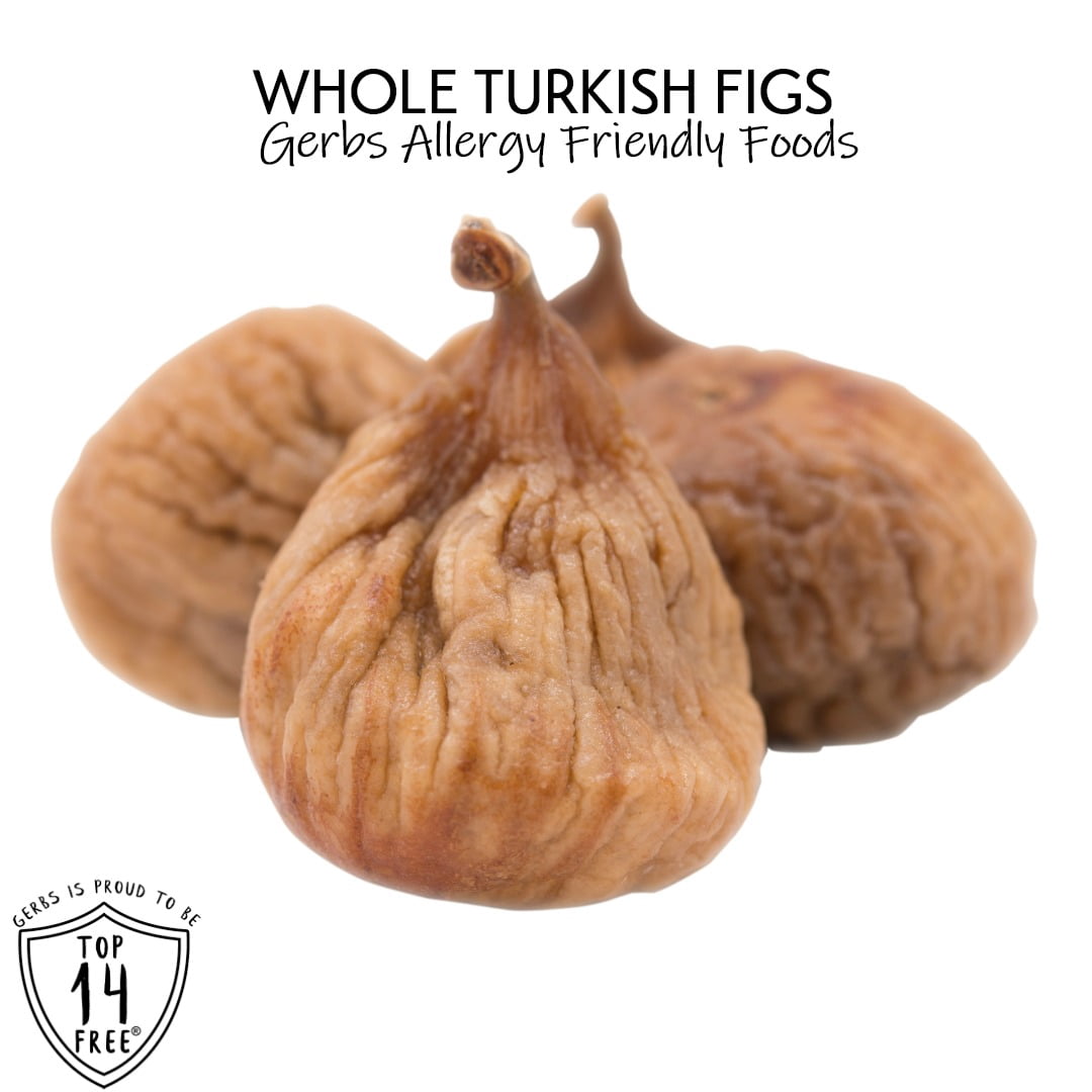 GERBS Dried Whole Figs 2 LBS. | Freshly Dehydrated Resealable Bulk Bag | Top Food Allergy Free | Sulfur Dioxide Free | Strengthen bones, packed vitamin C boost immune system | Gluten & Peanut Free