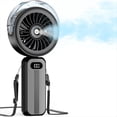 thumbnail image 1 of Ventilador Nebulizador de Mano Potente, 4 Velocidades, Recargable, Pequeño, con Agua Nebulizada, Batería de 4000 MAh, Color Negro., 1 of 5