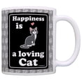thumbnail image 1 of ThisWear Cat Gifts Happiness is a Loving Cat Lover 11 ounce Coffee Mug Paw Prints, 1 of 4