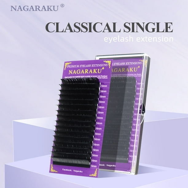 NAGARAKU 16Rows Faux Cils Lashes Extensión de pestañas individuales Mate Profesional Maquillaje suave y natural Pestañas premium Dengxun unisex