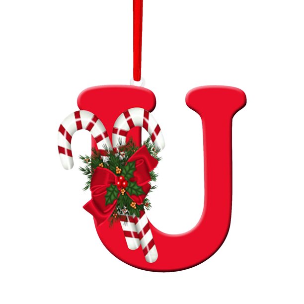 Personalized Acrylic Christmas Tree Ornaments Hanging Decorations with Alphabet Letters for Party Festive Decor Xmas Gift