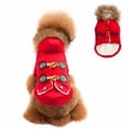 thumbnail image 1 of Ropa para mascotas perro gato otoño invierno ropa cuerno botón ropa para perro con capucha rojo XL, 1 of 5