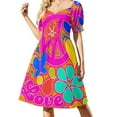 thumbnail image 2 of 2024 Bright Pop Art Colorful Peace and Love Flower Power Art Dress Women's summer dresses summer dress elegant women's sets, 2 of 7