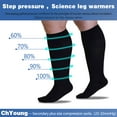 thumbnail image 5 of ChYoung 3XL Best Plus Size Compression Socks for Women Pregnancy Ankle Knee Nurse Mates Runnings Stockings for Mens Sleep in Comfortable Foot Pain Swelling Edema Black 2 Pack, 5 of 16