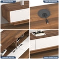 thumbnail image 3 of Blotout 94.5''Minimalist Floating TV Stand, Modern Wall-Mounted Media Console with 4 Drawers for Wall-mounted TV Up to 110'', Walnut & White, 3 of 8