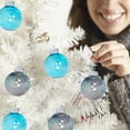 thumbnail image 5 of Hvmvliv Christmas Ornaments 24Pc 2.34inch Clear Painted Christmas Balls Hangings Transparent Shatterproof Xmas Tree Pendent Decorations Boxed Christmas Decoration Blue, 5 of 6