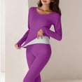 thumbnail image 4 of purcolt Women's Plus Size Thermal Underwear Set Lightweight Long Johns Base Layer Pajama Set for Women Top Bottom, 4 of 8
