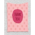 thumbnail image 1 of Pink Polka Dots Tapestry, Thank You Wording in a Round Brush Paint Lovely Kindness, Wall Hanging for Bedroom Living Room Dorm Decor, 60"W X 80"L, Pale Pink Rose and Dark Pink, by Ambesonne, 1 of 2