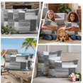thumbnail image 5 of Gray Wood Plank Outdoor Waterproof Pillow Covers, Retro Rustic Wooden Patchwork Texture Decorative Square Throw Pillowcase Sofa Cushion Sham for Patio/Couch/Chair, 18"x18" 2 Pack, 5 of 8