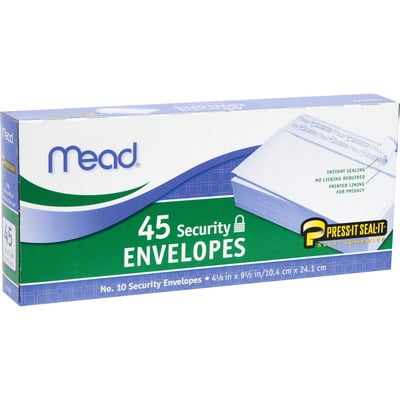 Mead 50 Pack 4-1/8" x 9-1/2" #10 White Envelopes. 