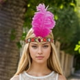 thumbnail image 2 of Unique Bargains 1 Pc Headband Tribal Style Feather Hairband for Women Rose Purple, 2 of 5