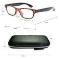 thumbnail image 4 of EYE ZOOM 2 Pack Unisex Vintage Plastic Blue Light Blocking Reading Glasses with Case, Tortoise Brown, +2.00, 4 of 6