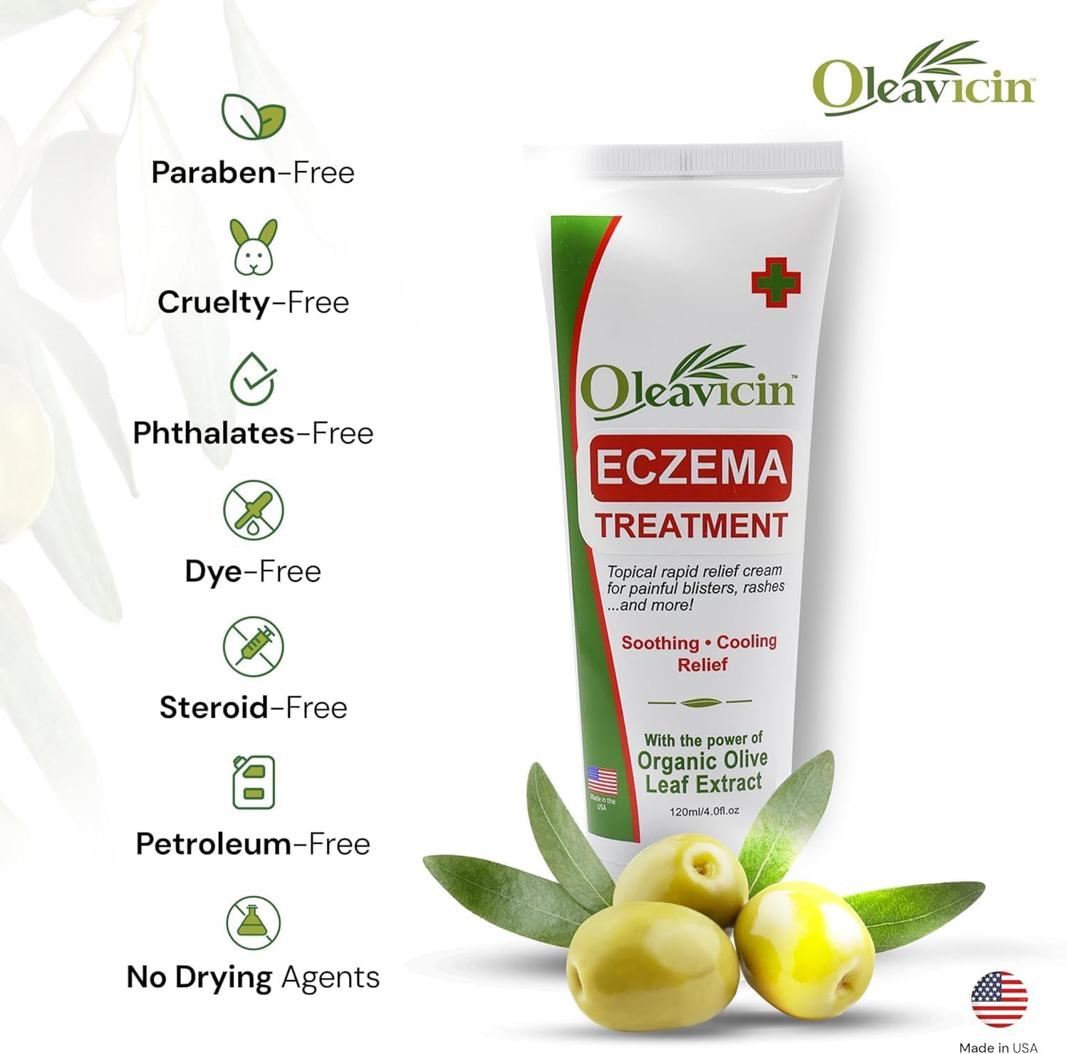 (3 pack) Oleavicin Eczema Treatment Cream, 4.0 fl oz