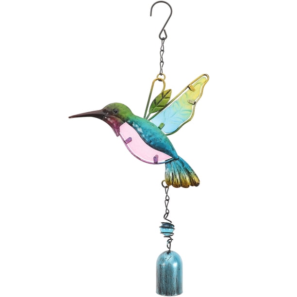 FELTECHELECTR Carillón de viento de colibrí para jardín, colgante decorativo para jardín, decoración de fiesta