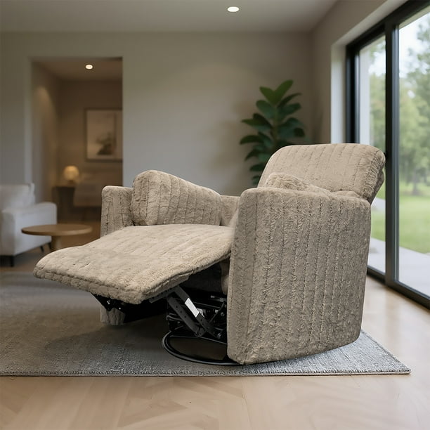 Blue Room Sillón Reclinable Giratorio con Mecedora-Eléctrico Ashford -Tela Acolchonada