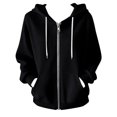 thumbnail image 4 of Vinsonshop Women Hoodies Zip Up Hoodie Women Hoodies with Zipper Lightweight Jacket Women Plain Hoodies for Women Fall Hoodies for Women Full Zip Hoodies for Women Black S, 4 of 4