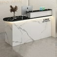 White Stylish Reception Desks Corner Light Bar Office Checkout