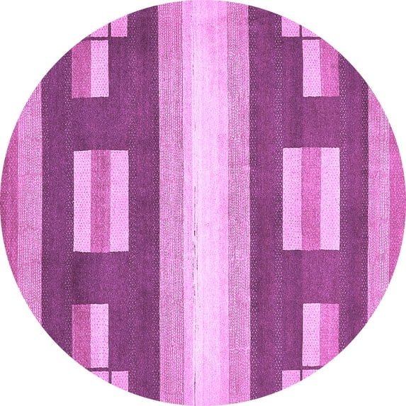 Ahgly Company Indoor Round Abstract Purple Modern Area Rugs, 5' Round