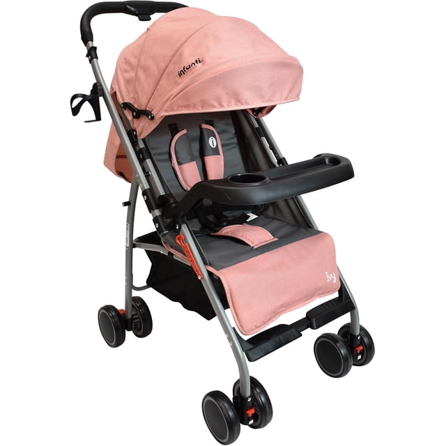 | Carriola De Paseo Ivy | Con Mango Reversible | Ligera y Plegable | Soporta 15 kg | Multiposiciones | Rosa