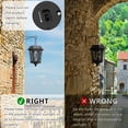 thumbnail image 5 of Solar Lanterns Outdoor Waterproof, 2 Pack Hanging Solar Lights with Glass Shade, LED Metal Wall Mount Outdoor Light for Gift, Yard, Garden, Patio - Black, 5 of 8