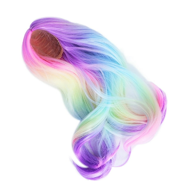 Ball Joint Doll , Exquisite Soft Supple Colorful High Simulation Doll Beautiful Gradient Color Doll Hair Long Curly With 3 Piece Mesh Cloth For Kids Girls Gift
