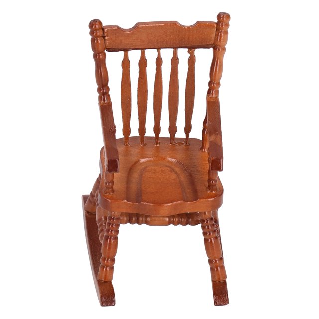 DIY Vivid Design Miniature Rocking Chair, Dollhouse Rocking Chair, For Children Home Playing Baby Coffee Color