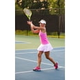 thumbnail image 2 of Faye+Florie Piped Racer Tennis Shirt (Pink/White, Large), 2 of 3