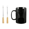 thumbnail image 1 of Juego para fondue con mini ollas para derretir chocolate, 2 tenedores, taza de cerámica para fondue, olla caliente para cenas, fiestas de, 1 of 9