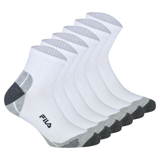 FILA Calcetines unisex, 6 Pares - Quarter Multisport, calcetines cortos Blanco 35-38