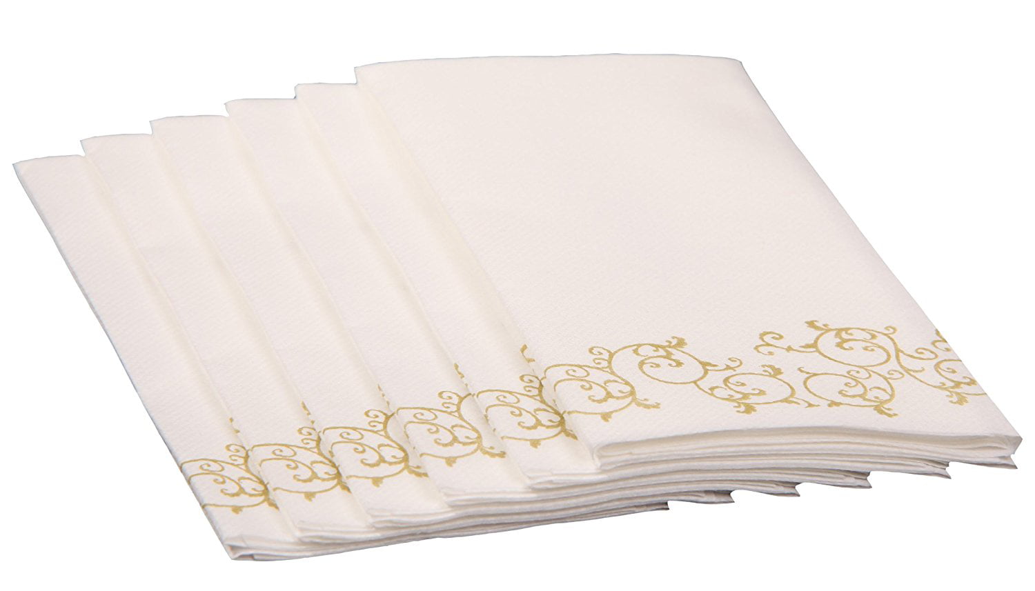 SimuLinen Hand Towels – Decorative GOLD Floral – Durable, Cloth Like ...