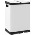 thumbnail image 1 of HOMCOM Kitchen Garbage Bin, 2 x 7.9 Gal Trash Can with Foot Pedal, White, 1 of 10
