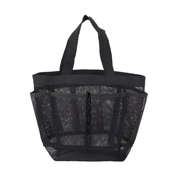 LAMIRO Portable Shower Caddy Bag Childs Quick Dry,8-Compartment Nylon Hanging Organizer,Black