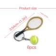 thumbnail image 2 of Advancent 6 piezas simulación raqueta de tenis llaveros deporte moda colgante decoración llavero accesorios esposa verde Decoración del hogar Oro Advancent HA011953-03, 2 of 5