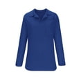 thumbnail image 4 of Fnooota Womens Sweaters, Long Sleeve Solid Color V Neck Loose Pullover Tops Blue Size L, 4 of 6
