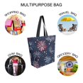 thumbnail image 7 of FORMRS Womens Canvas Tote Bag with Zipper Inner Pocket Shoulder Handbag, Red and Blue Fireworks Pattern, 7 of 7
