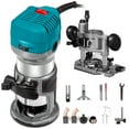 thumbnail image 1 of VEVOR 1.25hp Compact Router Kit Max Torque 30,000rpm Variable Speed Router with Fixed Base and Plunge Base For Woodworking and Furniture Manufacturing, 1 of 9