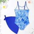 thumbnail image 5 of ibiyuan Toddler Girl Summer One Piece Ruched Girl Bathing Suit Tie-Straps Cutout Ruffle Girls Swimsuits Color Block Stretchy Swimwear, 5 of 5