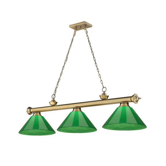 2306-3RB-PGR-Z-Lite-Cordon - 3 Light Billiard In Traditional and Classical Style-14.5 Inches Tall and 14 Inches Wide