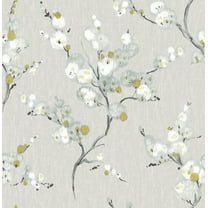 NuWallpaper Grey Mirei Vinyl Peel And Stick Wallpaper, 216-in by 20.5-in, 30.75 Sq. ft. 1 count
