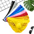 thumbnail image 1 of Ropa interior para hombres, bragas sexis de cintura media de nailon y seda helada para hombres jóvenes, 1 of 5