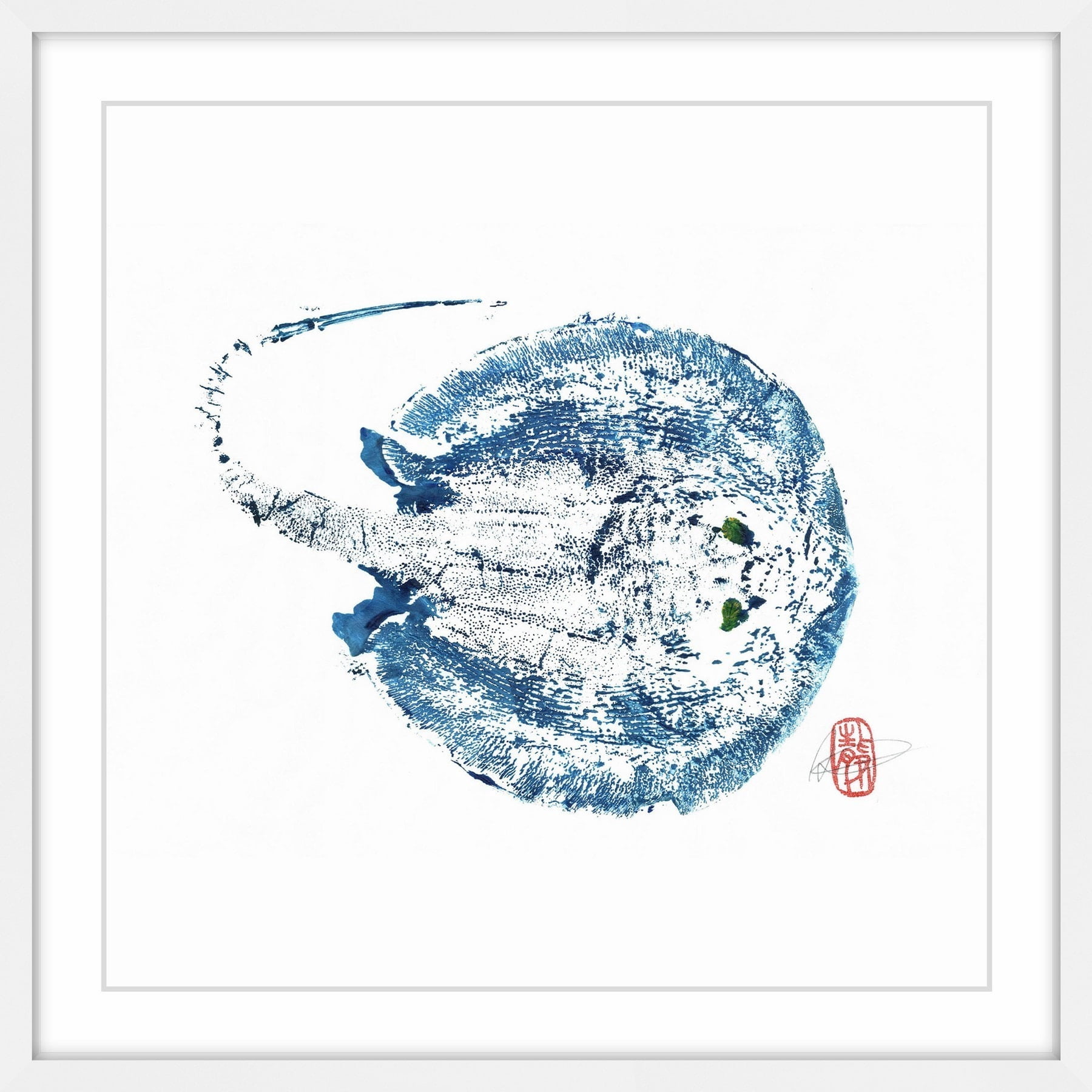 Stingray Blue Framed Painting Print