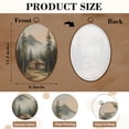 thumbnail image 3 of Canvas Wall Art Cabin Woods Pine Tree Mountain Forest Country Farmhouse Green Mountain Oval Framed Canvas Prints Hunting Theme Wall Hanging Decor for Cabin Lodge 8.6"x11.4", 3 of 7