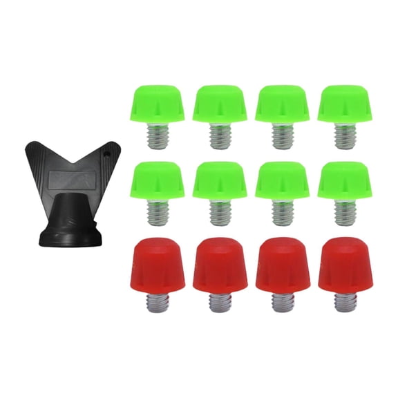 Tnarru 12 Pieces Football Shoe Spikes Rugby Shoes Studs Comfortable Thread Screw 6mm Dia with Wrench Soccer Shoe Spikes for Training Green 8mm Red 11mm