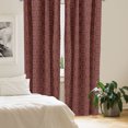 thumbnail image 2 of Ambesonne Bohemian Window Curtains, Mesh Design Lattice Art, Each 28" W x 63" L, Dark Purple and Burnt Orange, 2 of 4
